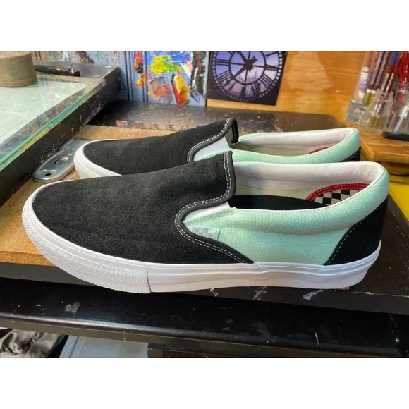 Vans Shoes Vans Skate Slip On Mint Green Black Size Us 3 Men